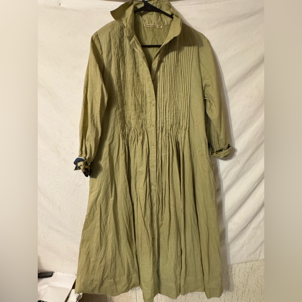 Olive Green Long Sleeve Dress